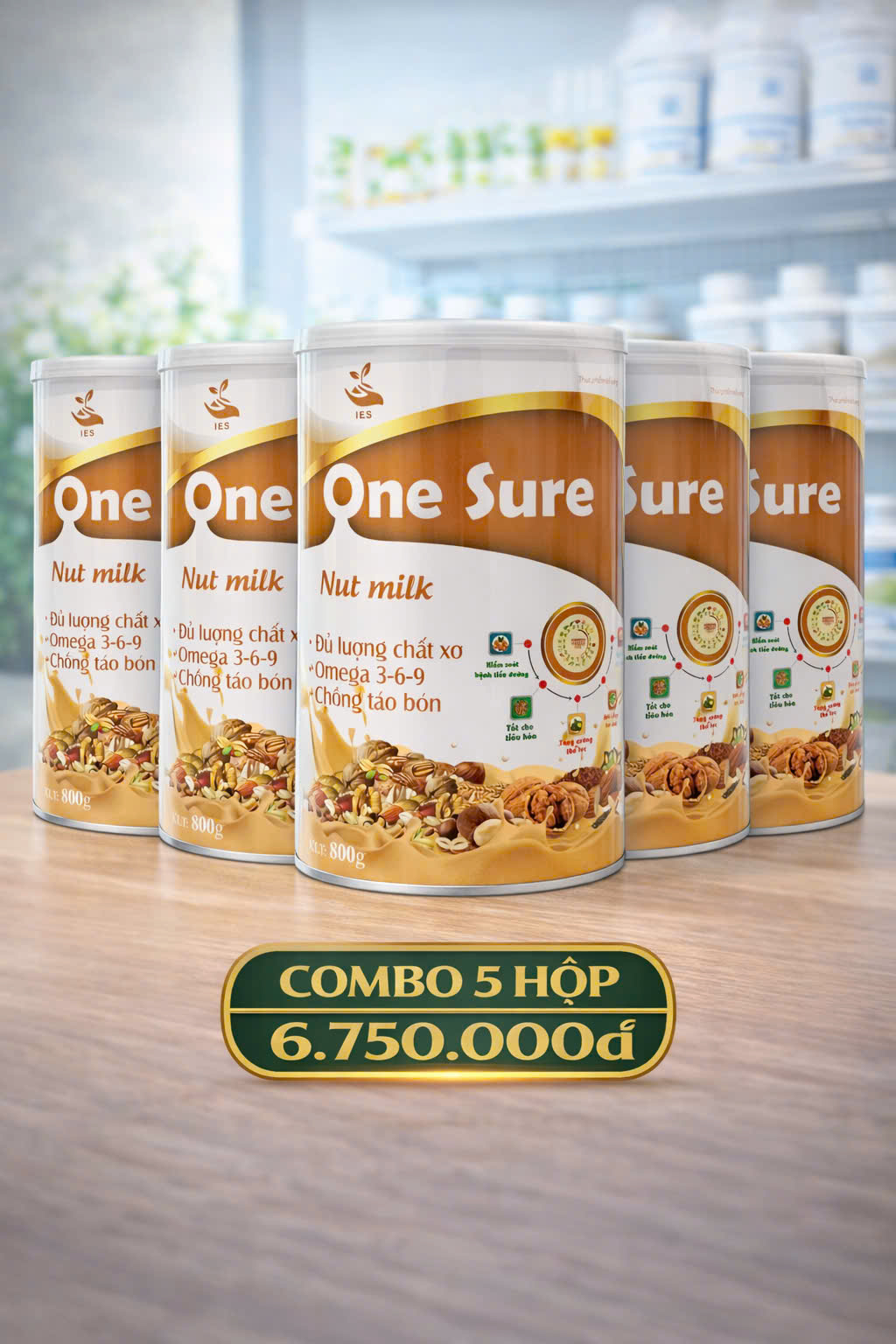 Combo Sữa One Sure Nut Milk - 5 Hộp