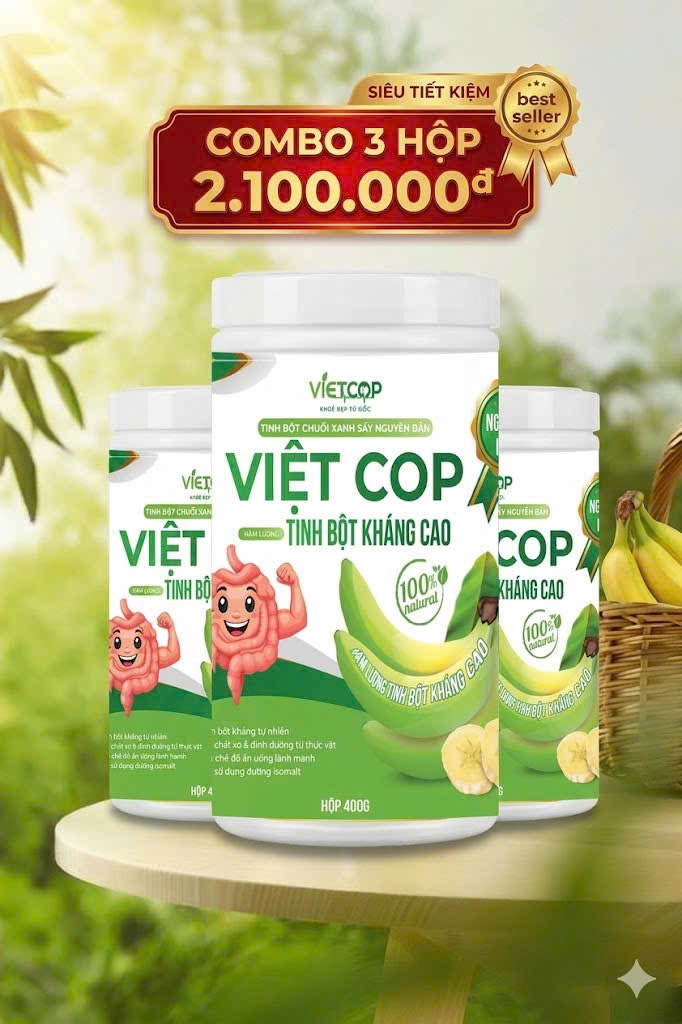 TINH BỘT CHUỐI XANH SẤY NGUYÊN BẢN - 03 HỘP