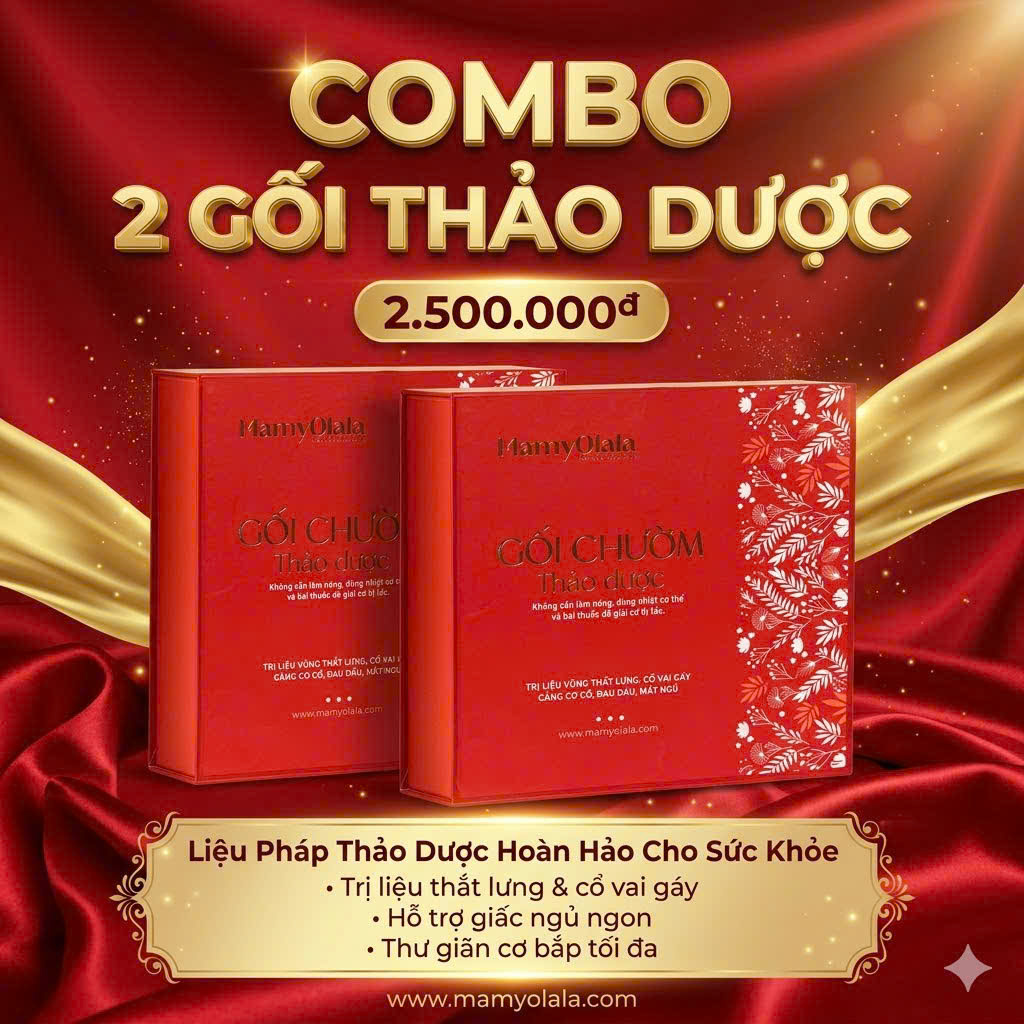 Gối Chườm Mamyolala - Quà Tặng Thảo Dược - 2 Chiếc